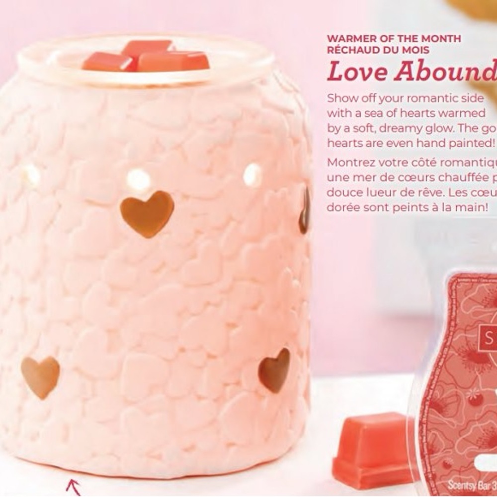Scentsy Love Abounds Heart Warmer - Soft Pink